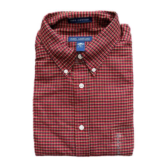 John Ashford Red & Yellow Men’s Button Down Long Sleeve Shirt, Large, Pre-owned - Picture 1 of 4